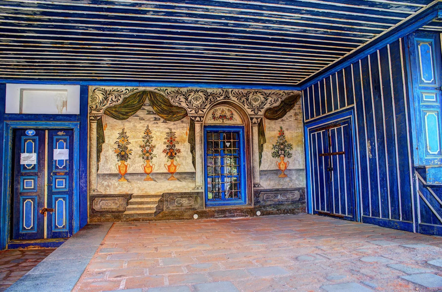 The painted interior of the Bayrakli Mosque in Samokov
