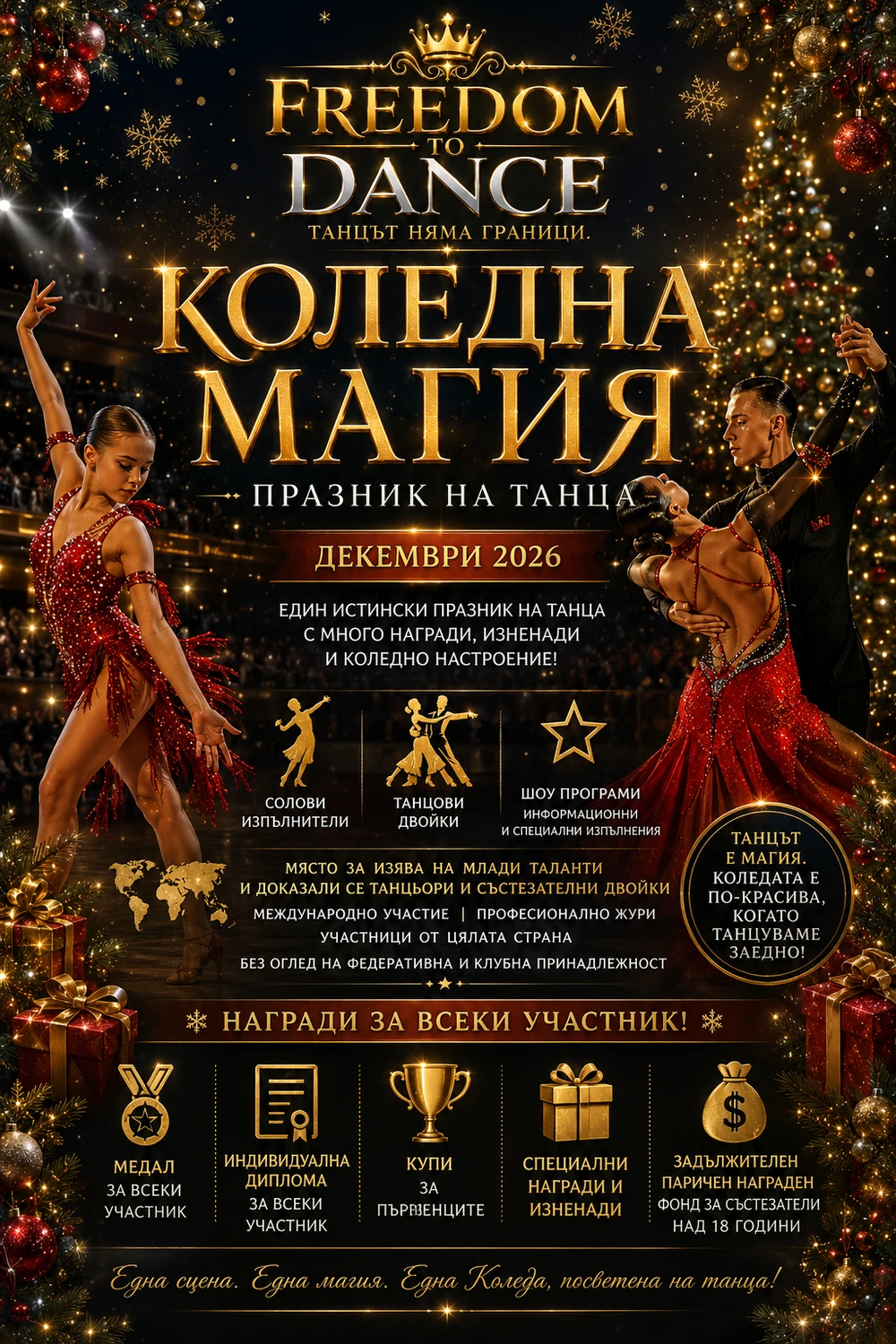 Плакат на Коледна Магия — декември 2026