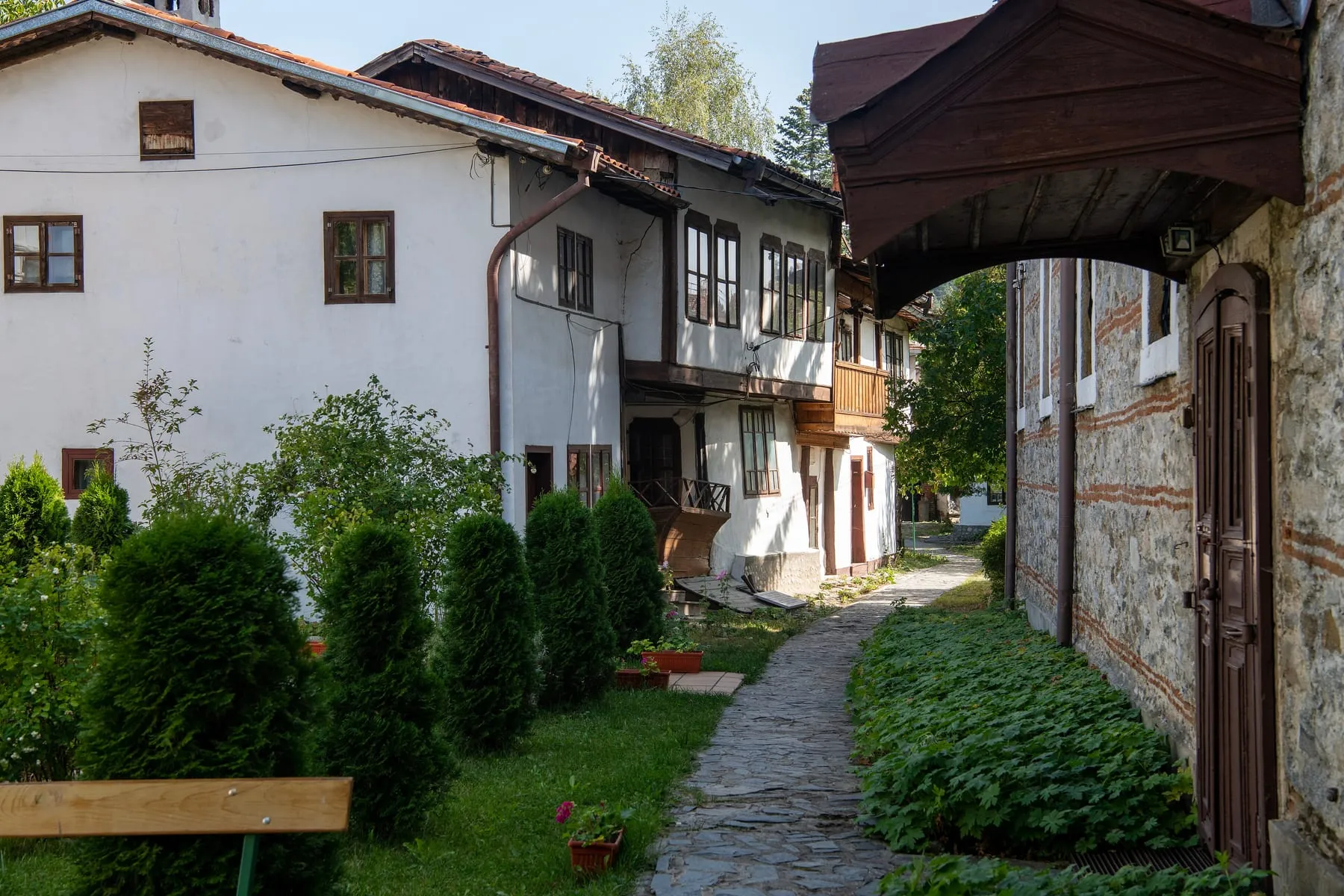 National Revival houses in the courtyard of the Samokov convent