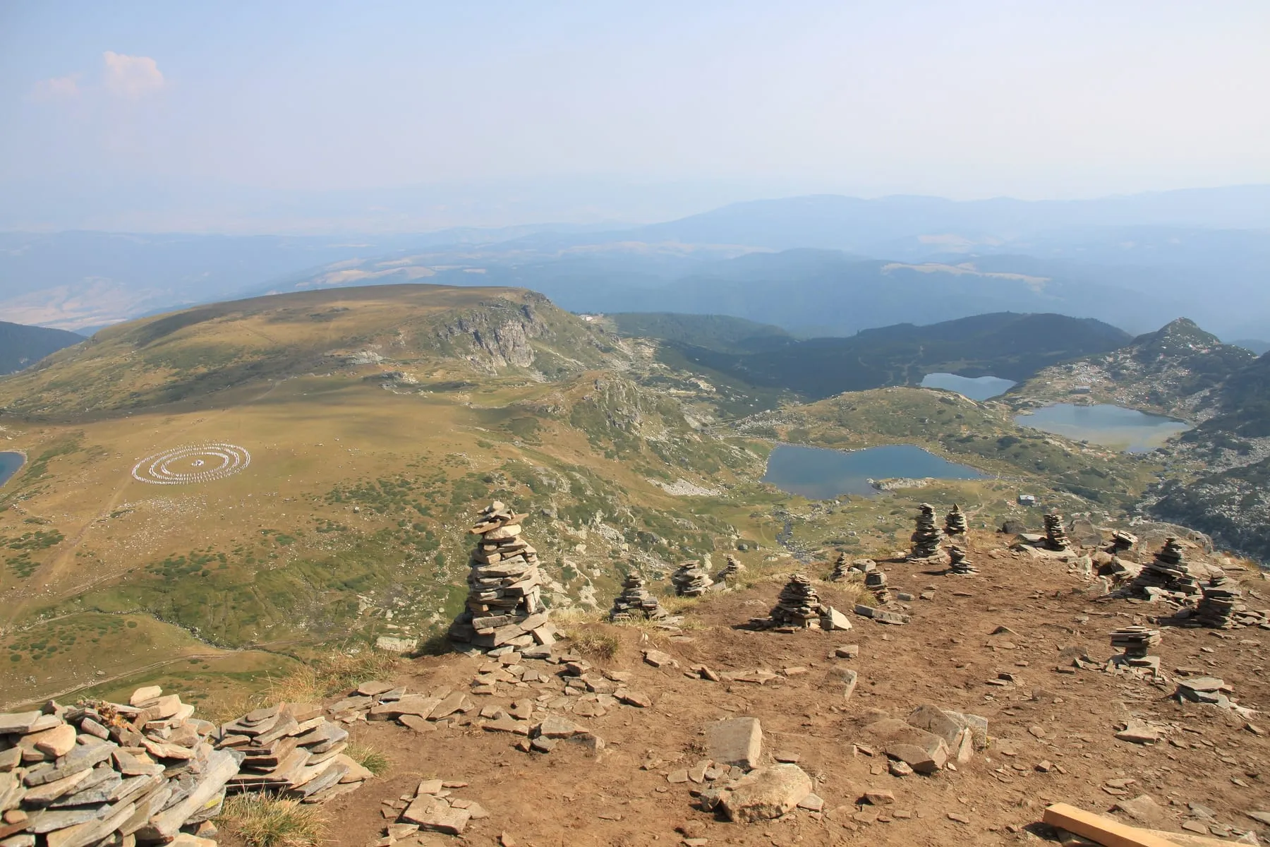 Summer view from above of the Seven Rila Lakes